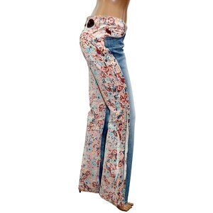 RARE Y2K PARASUCO ERGONOMICS Light Wash FLORAL DENIM jeans SIZE 28